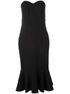 Dolce & Gabbana Strapless Peplum Dress, Women's, Size: 40, Black, Virgin Wool/spandex/elastane/silk