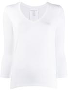 Majestic Filatures Button Detail Jersey Top - White