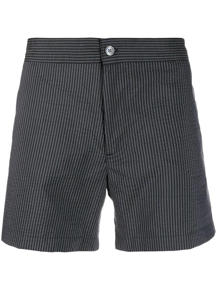 Officine Generale Striped Swim Shorts - Grey