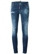 Dsquared2 Skinny Mid Rise Jeans, Women's, Size: 40, Blue, Cotton/spandex/elastane/polyester