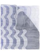 Armani Collezioni - Patterned Scarf - Women - Silk/ramie/acetate - One Size, Blue, Silk/ramie/acetate