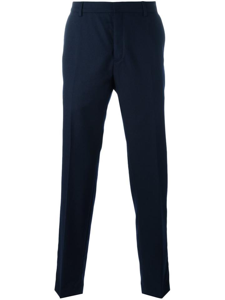 Ami Alexandre Mattiussi Straight Legged Trousers, Men's, Size: 42, Blue, Polyester/wool