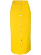 Msgm Yellow Button Up Skirt