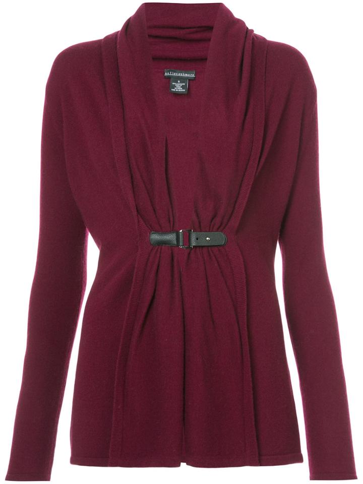 Sofia Cashmere Buckled Cardigan - Red