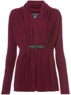 Sofia Cashmere Buckled Cardigan - Red