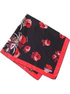 Prada Hawaii And Rose Print Scarf - Black