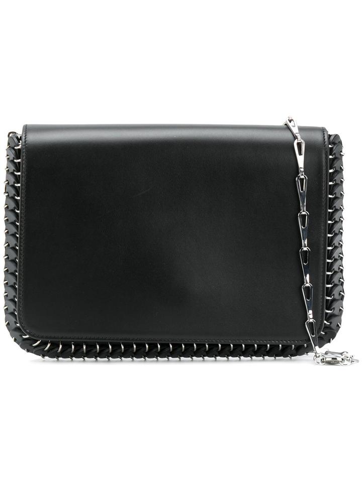 Paco Rabanne - Metal Trim Shoulder Bag - Women - Calf Leather - One Size, Black, Calf Leather
