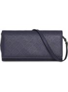 Burberry Perforated Logo Leather Wallet With Detachable Strap - Blue
