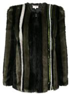 Patrizia Pepe Sequin-embellished Faux Fur Jacket - Black