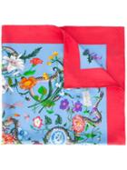 Gucci Floral Snake Print Scarf, Women's, Red, Silk