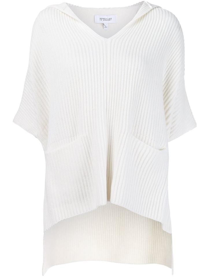 Derek Lam 10 Crosby Hooded Ribbed Blouse, Women's, Size: Xs, White, Cashmere/wool