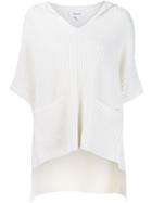Derek Lam 10 Crosby Hooded Ribbed Blouse, Women's, Size: Xs, White, Cashmere/wool