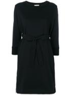 Moncler Knitted Tie Waist Dress - Black