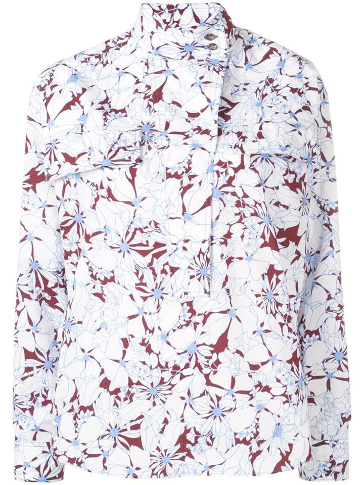 Cédric Charlier Floral Print Shirt - White
