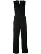 Max Mara - V-neck Jumpsuit - Women - Viscose/spandex/elastane - 46, Black, Viscose/spandex/elastane