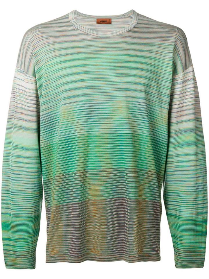 Missoni Striped Long Sleeved T-shirt - Blue