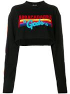 Gcds Front Script Cropped Sweatshirt - Black