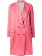 Alberto Biani Double Breasted Midi Coat, Women's, Size: 40, Pink/purple, Viscose/virgin Wool