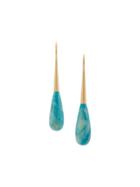 Irene Neuwirth 18kt Yellow Gold Marbled Opal Teardrop Earrings - Blue