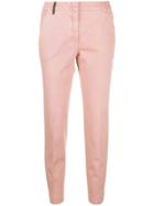 Peserico Cropped Slim-fit Trousers - Pink & Purple