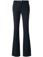 Pt01 Flared High-waisted Trousers - Blue