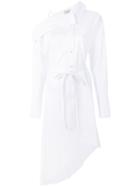 Balossa White Shirt Off Shoulder Deconstructed Longline Shirt
