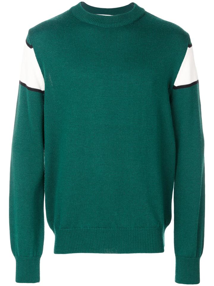 Msgm Intarsia Knit Jumper - Green