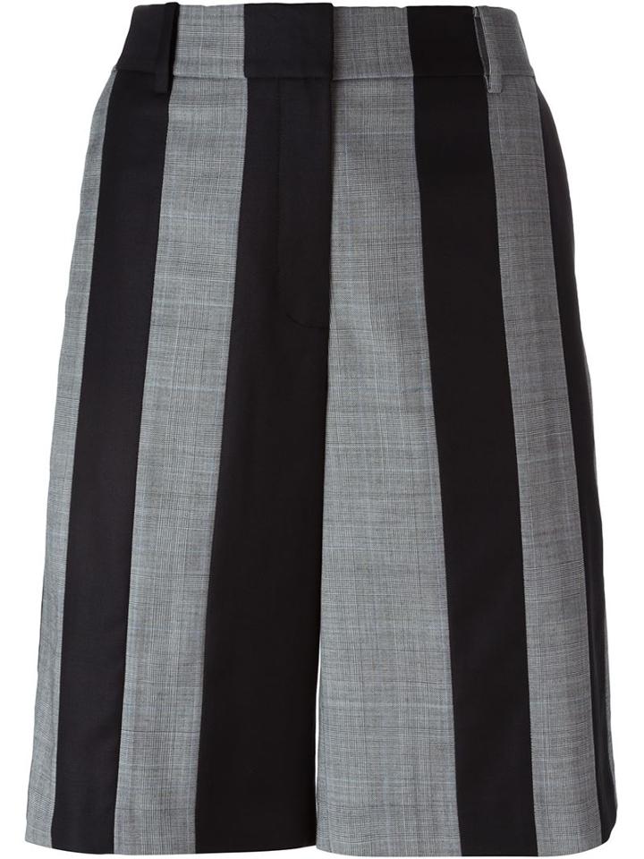 Alexander Wang Striped Tailored Shorts, Women's, Size: 4, Black, Cotton/polyester/viscose/wool