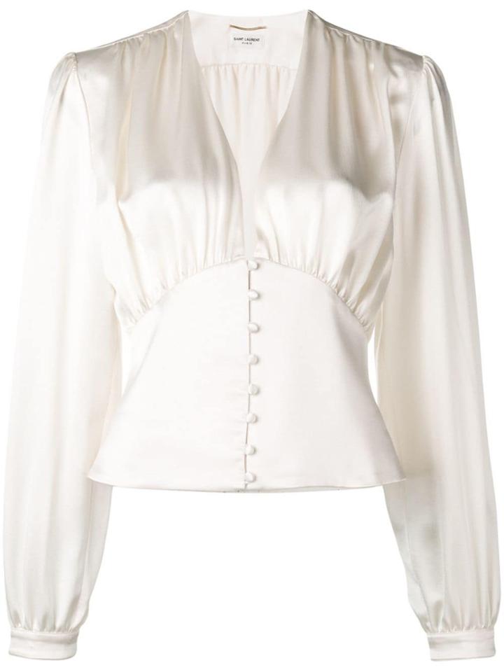 Saint Laurent Draped Blouse - White