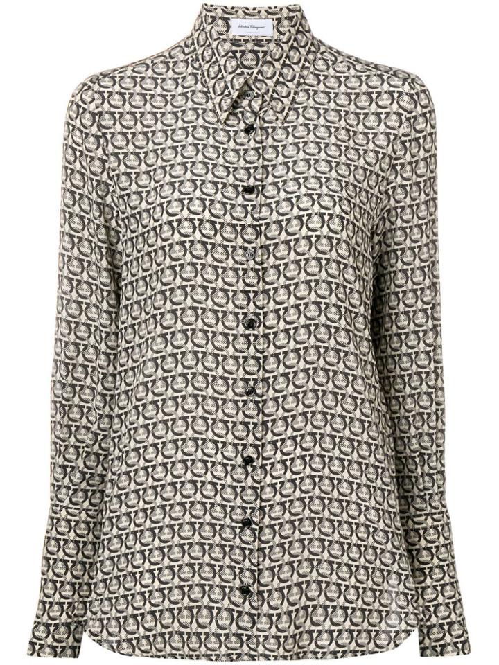 Salvatore Ferragamo Spotted Blouse - Black