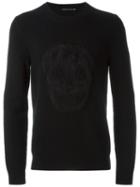 Alexander Mcqueen Peluche Skull Jumper, Men's, Size: Xl, Black, Silk/polyester/mohair/wool