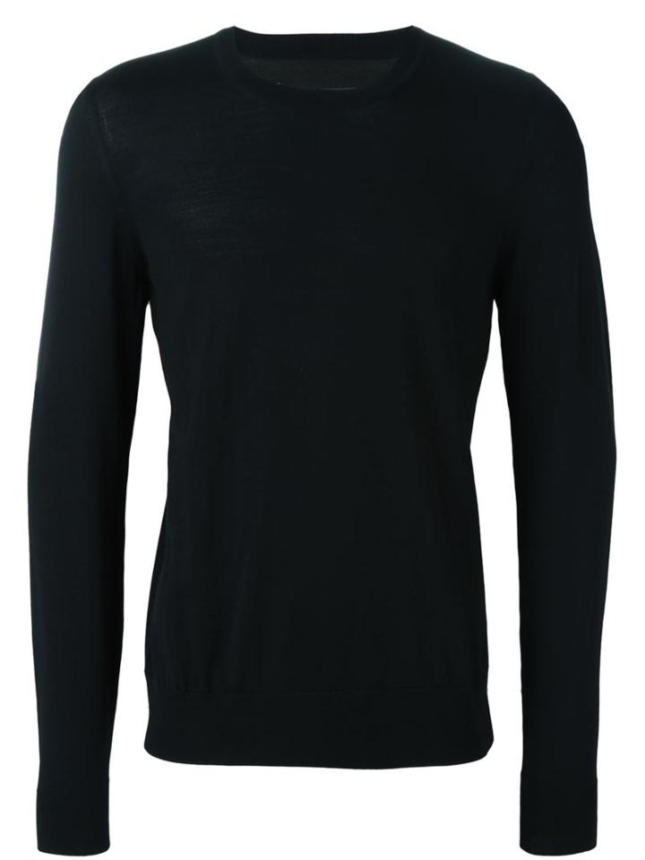 Maison Margiela Crew Neck Sweater, Men's, Size: Medium, Black, Wool