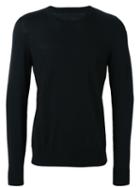 Maison Margiela Crew Neck Sweater, Men's, Size: Medium, Black, Wool