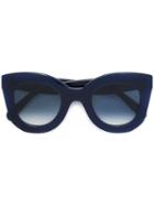 Céline Eyewear Thick Round Frame Sunglasses, Women's, Blue, Acetate