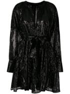 Wandering Sequined Mini Dress - Black