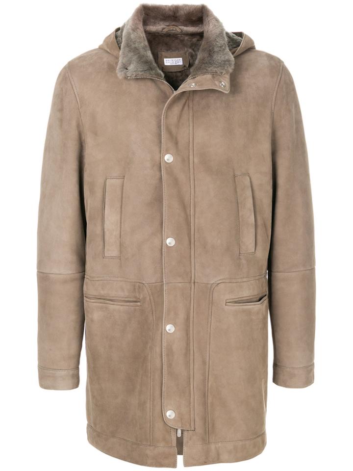 Brunello Cucinelli Hooded Panelled Jacket - Nude & Neutrals