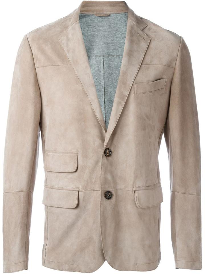 Eleventy Suede Blazer, Men's, Size: 58, Nude/neutrals, Suede