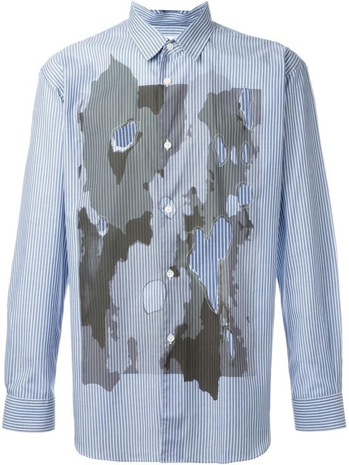 Comme Des Garçons Shirt Ripped Camouflage Print Shirt