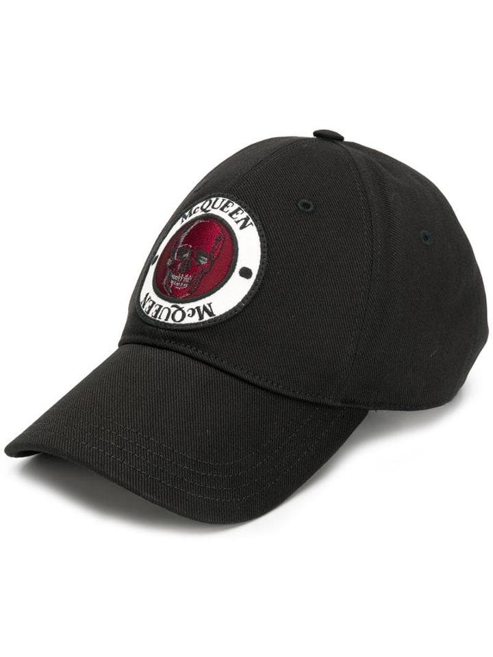 Alexander Mcqueen Skull Motif Patch Baseball Cap - Black