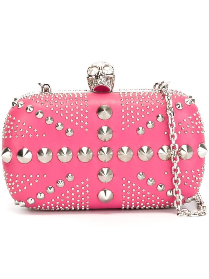 Alexander Mcqueen 'britannia Skull' Box Clutch, Women's, Pink/purple