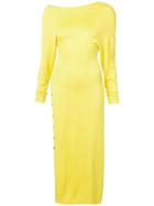 Paco Rabanne Asymmetric Side Slit Dress - Yellow
