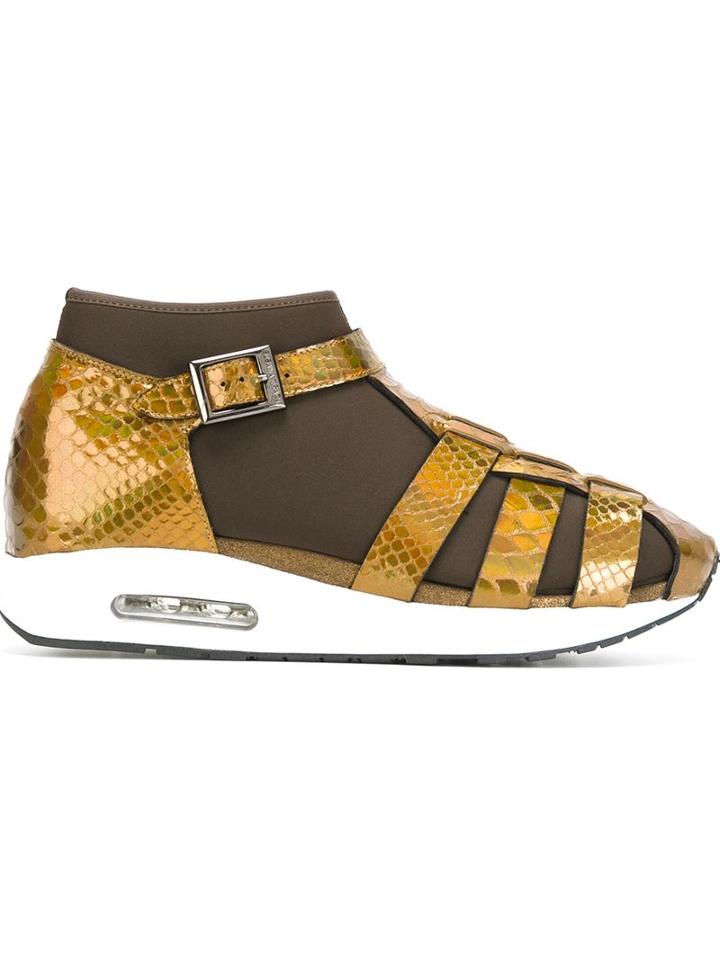 Susana Traca Snakeskin Effect Cage Sneakers