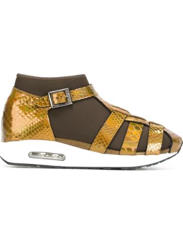 Susana Traca Snakeskin Effect Cage Sneakers
