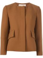 Marni Collarless Jacket, Women's, Size: 40, Brown, Cotton/viscose/virgin Wool