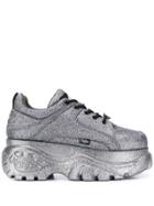 Buffalo Platform Lace-up Sneakers - Silver