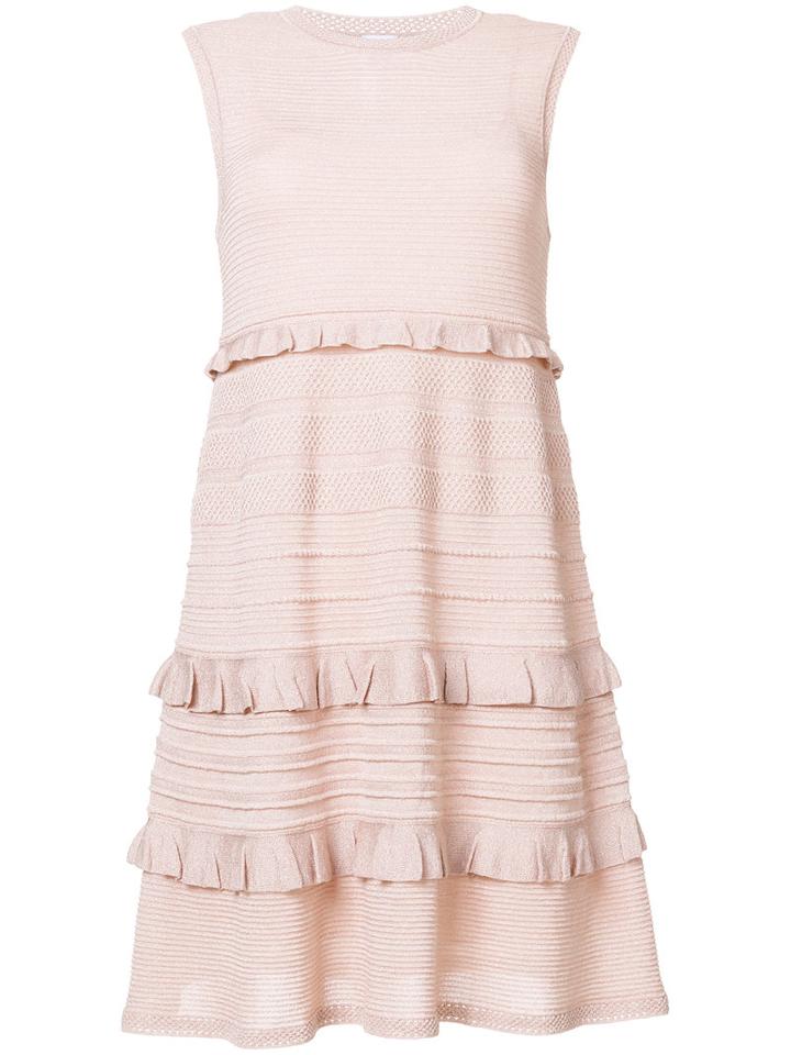 M Missoni - Frilled Midi Dress - Women - Cotton/polyamide/polyester - 38, Pink/purple, Cotton/polyamide/polyester