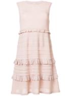 M Missoni - Frilled Midi Dress - Women - Cotton/polyamide/polyester - 38, Pink/purple, Cotton/polyamide/polyester