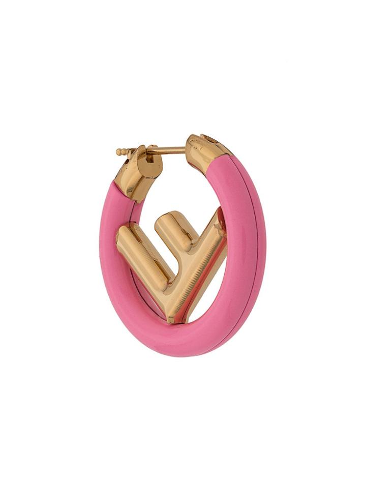 Fendi Mono Logo Earring - Pink