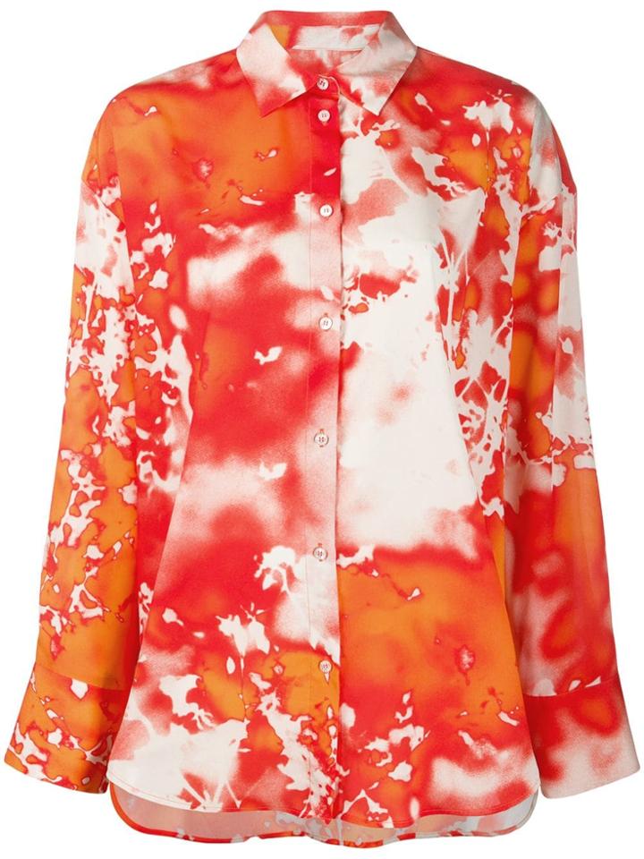 Msgm Tie-dye Print Shirt - Orange