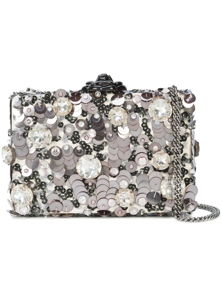 Oscar De La Renta Minaudière Clutch Bag - Grey
